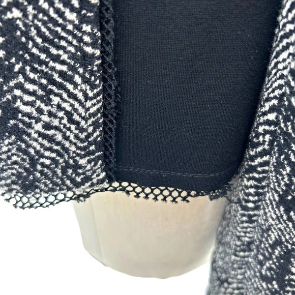 Kobi Halperin Black Gray Zip Up Knit Moto Blazer Jacket Wool Blend Size 10 - Picture 7 of 9